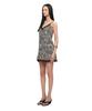 TOOMUCHTAX Animal Hotfix Mini Slip Dress Beige