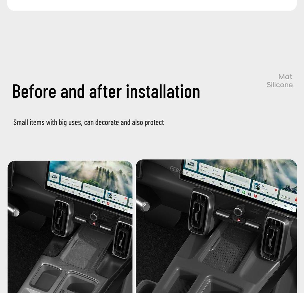 Haval Big Dog Center Console Silicone Pad: Anti-slip, Wear-resistant Storage for 26 Models, Car Interior Accessory.
