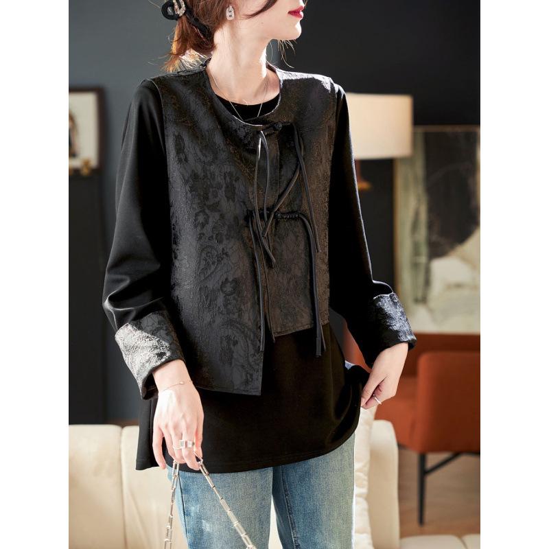 2025 Summer Retro Knitwear T-shirt for Middle-aged Women - Fashionable Casual Base Layer 2XL