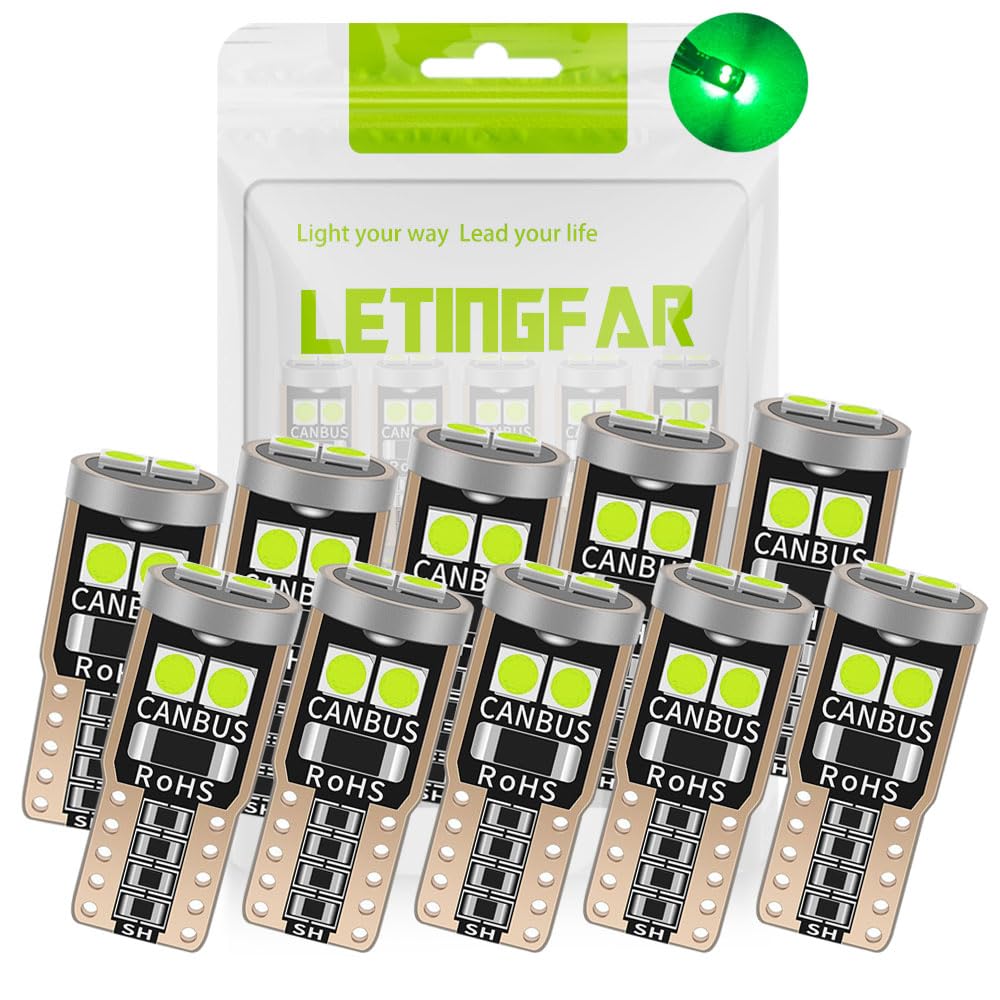 

Светодиодная габаритная лампа T10, Зеленый, Взрывной свет, Светодиод T10, Встроенный обманка, 3030SMD, 6 ступеней, зелёный