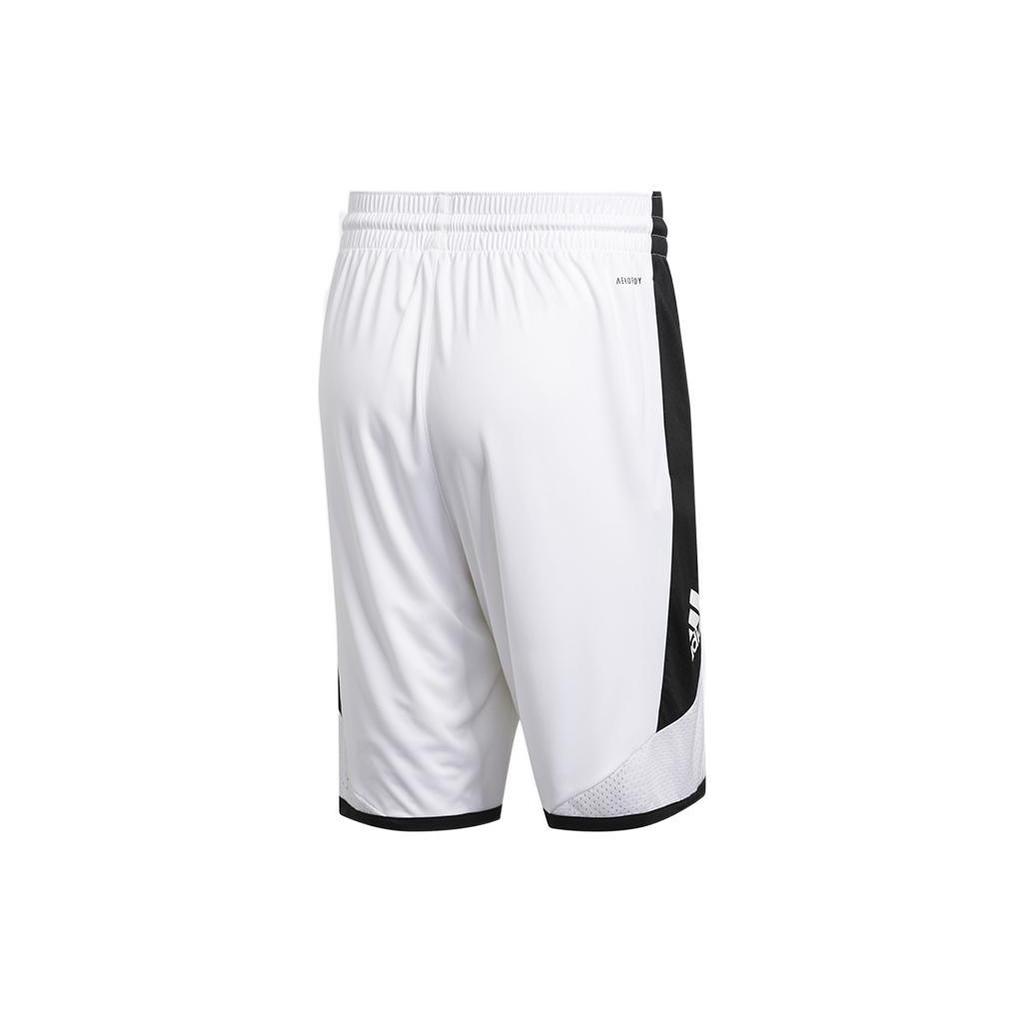 Adidas Basketball Shorts Men's White Moderate Straight Fit Pants GC8081