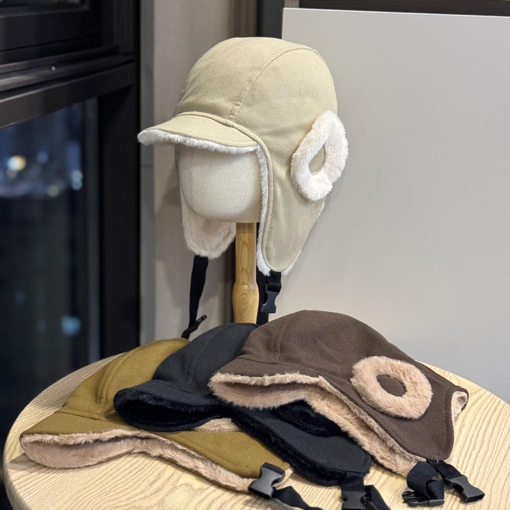Neuer Winter Samt Ohrenschutz Hut zum E-Bike Fahren zum Warmhalten Lei Feng Hut für Studenten Männer und Frauen Warme Entenschnabel Fliegermütze