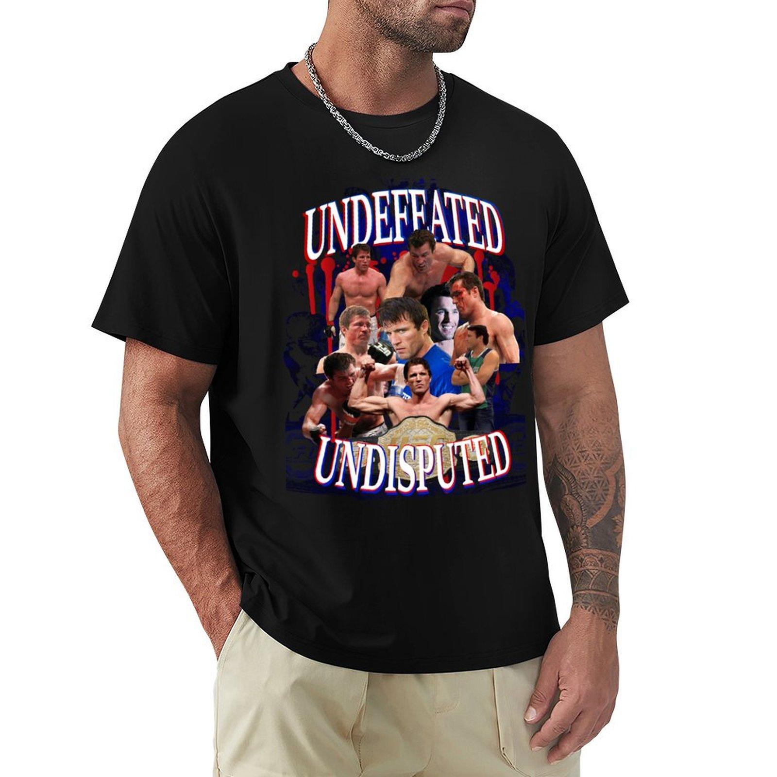 

Chael Sonnen Undefeated Undisputed TShirt oversized graphic tee sweat boys whites heavyweights mens vintage t shirts 4XL