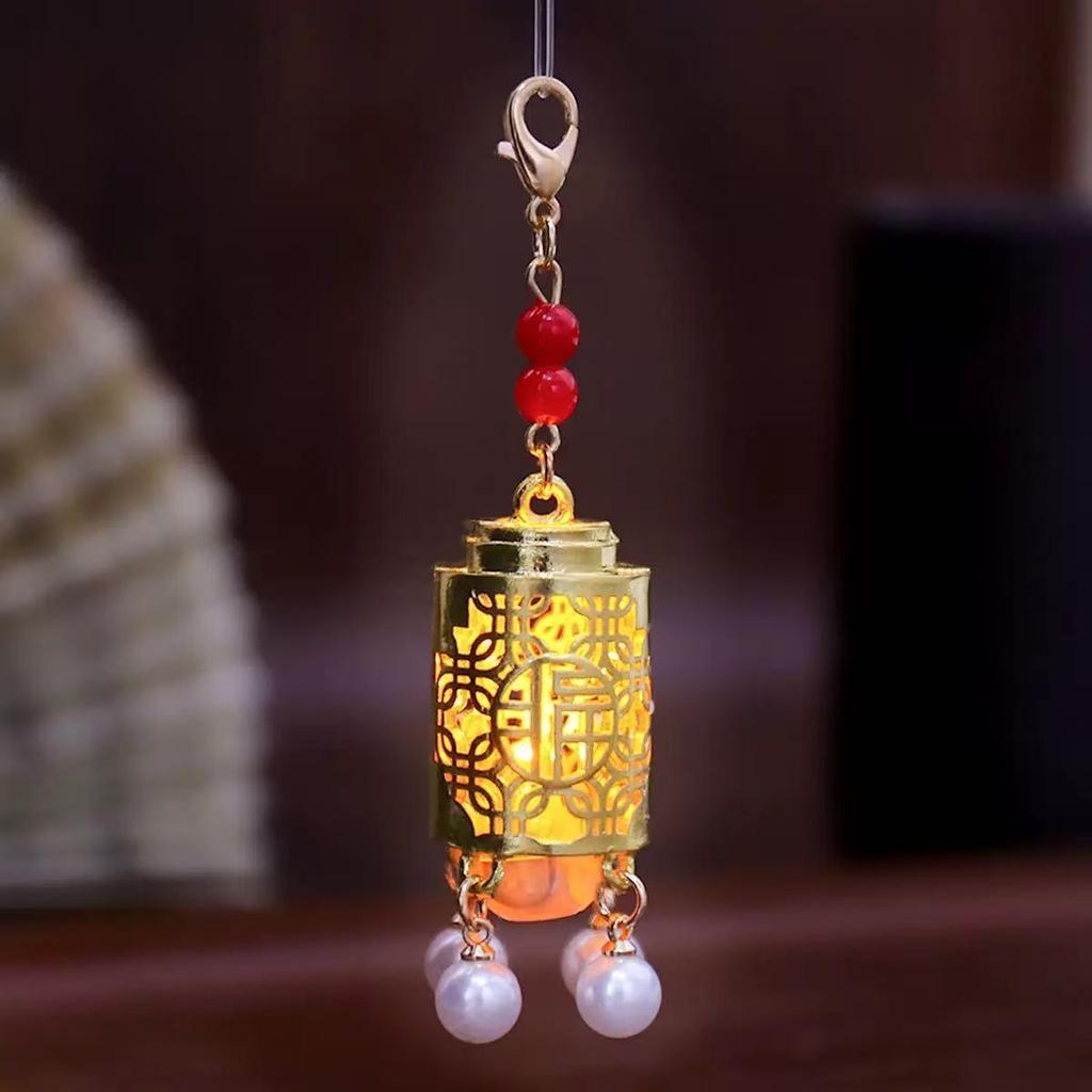 Chinese Retro Luminous Palace Lantern Refrigerator Magnets - Phoenix & Peony Tassels, Souvenir