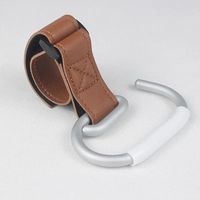 Non-Toxic New Pu Leather Stroller Hooks Rotate 360 Degrees Multifunctional Leather Hooks For Bags Stroller Accessories Christmas Gift