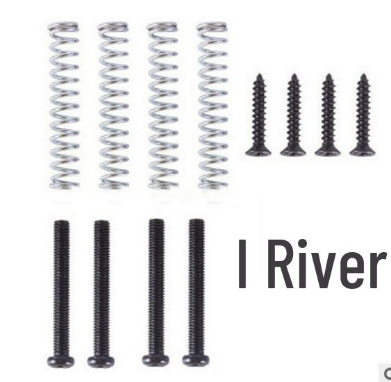 Electric Guitar Dual Pickup Adjustment Screws & Springs - Black, Gold, Silver чёрный