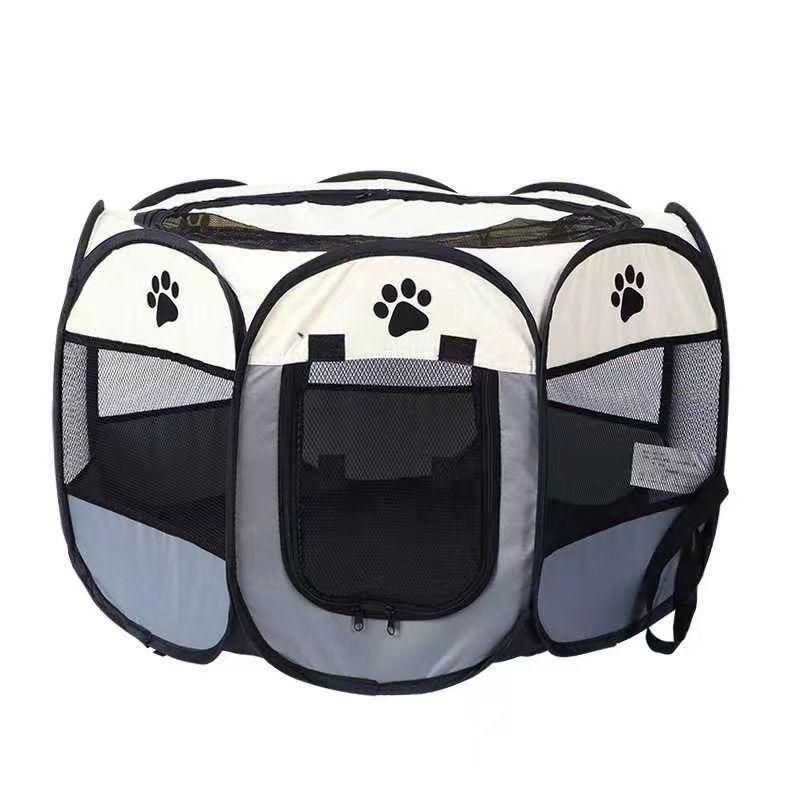 Foldable Pet Tent Durable Grip Cat House Oxford Cloth Octagonal Pet Fence Portable Outdoor Small Dog Cages Cat Fences Dog Kennel