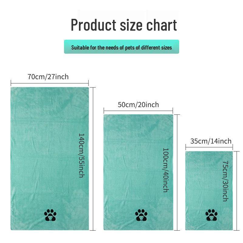 Ultra-Fine Fiber Quick-Dry Pet Towel for Cats & Dogs