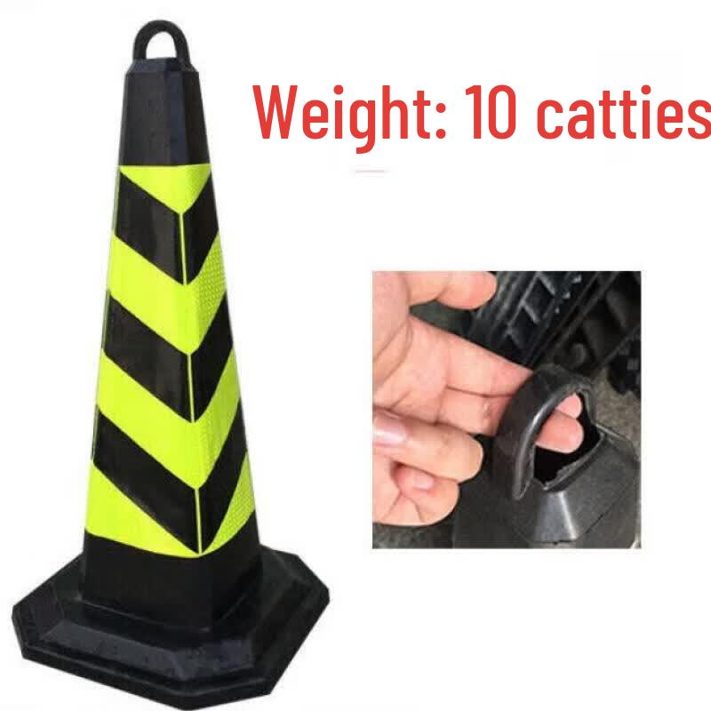 90cm Heavy-Duty Rubber Traffic Cone with Reflective Strips