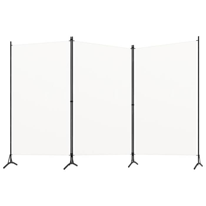 VidaXL Paravent 3 Panneaux, 260x180 cm, Tissu Polyester & Structure en Fer, Blanc, Écran de Confidentialité Pliable, Cloison 320731