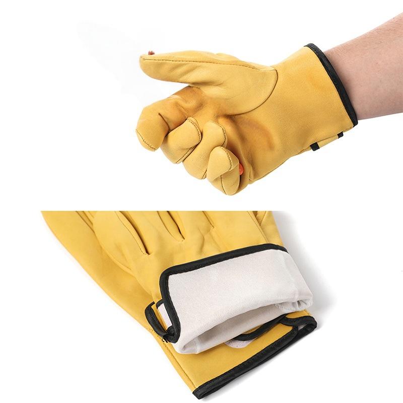 1 Pair Sheepskin Leather Workers Work Gloves Welding Safety Protection Garden Sports Motorcycle Driver Wear-Resistant Gloves