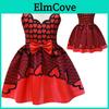 Descendants Girl Dress With Butterfly Bow For Cosplay And Costume Fun