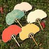 Ginkgos Rice Paper Fan Chinese Styles Hand Fan Handheld Cooling Fan for Wedding Party Dance Photo Props Home Decorations