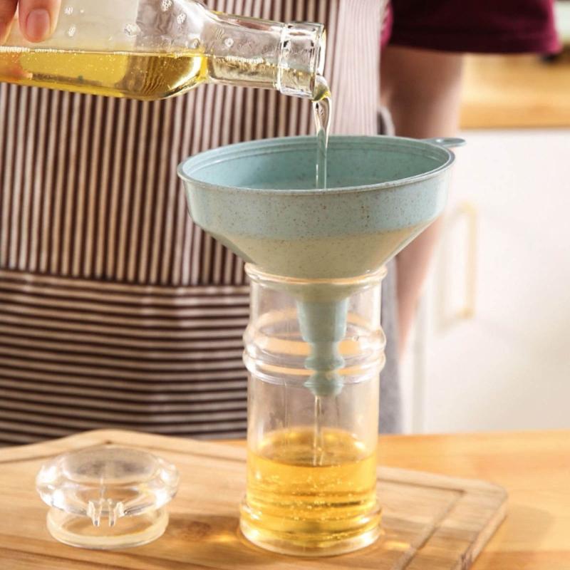 5 ks Plastový kuchyňský trychtýř Trychtýř na tekutiny Trychtýř na olej pro plnění lahví olejem, tekutinou, potravinovým práškem 2 barvy na výběr