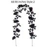 Reusable Artificial Black Rose Vine Flexible Spooky Gothic Wreath  Staircase Handrail