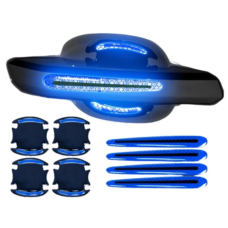 High Visibility Reflective Car Handle Protectors with Grip Texture Multipurpose Auto Door Handle 8pcs for Night Safety