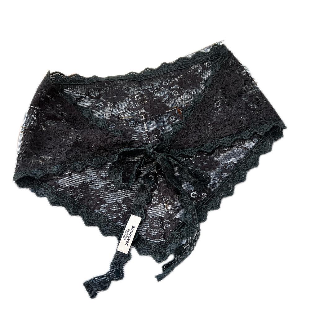 Korean Style Lace Patchwork Tie Short Skirt