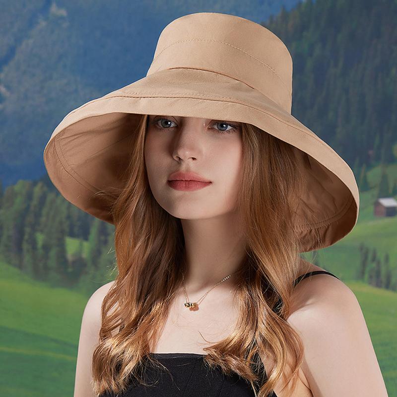 Spring Summer Outdoor Sun Hat Women Large Brim Sun Protection Fisherman Hat