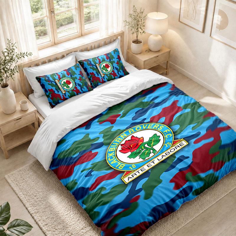 Bedding Set 1 Duvet Cover 2 Pillowcases Blackburn Rovers Football Print Bedroom Home Decoration