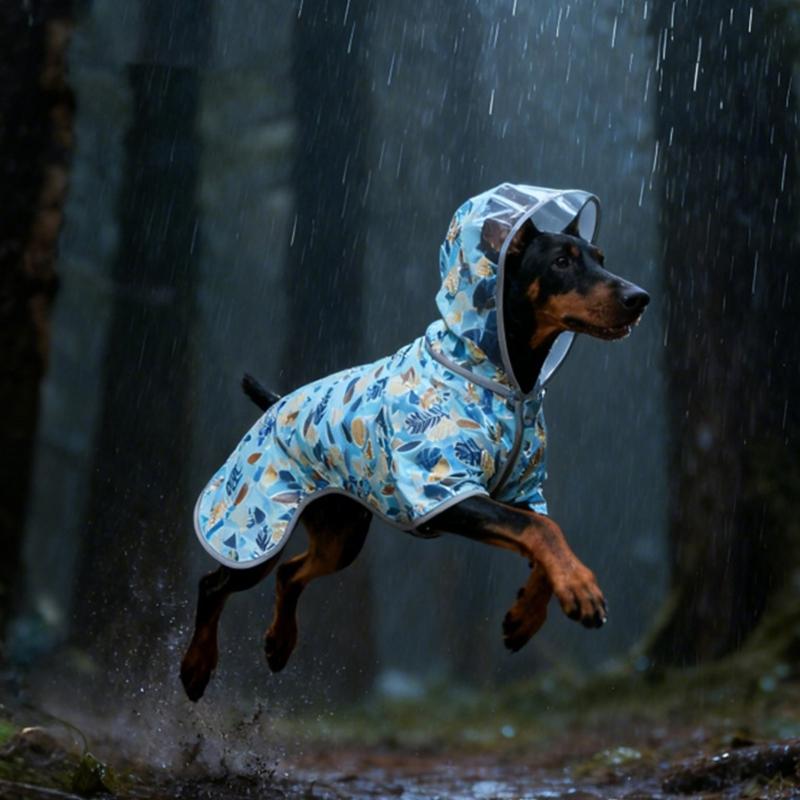Dog Waterproof Raincoat Ponchos Coat 6 Size to Choose Adjustable Pet Rain Coat Rainwear Walks and Outings