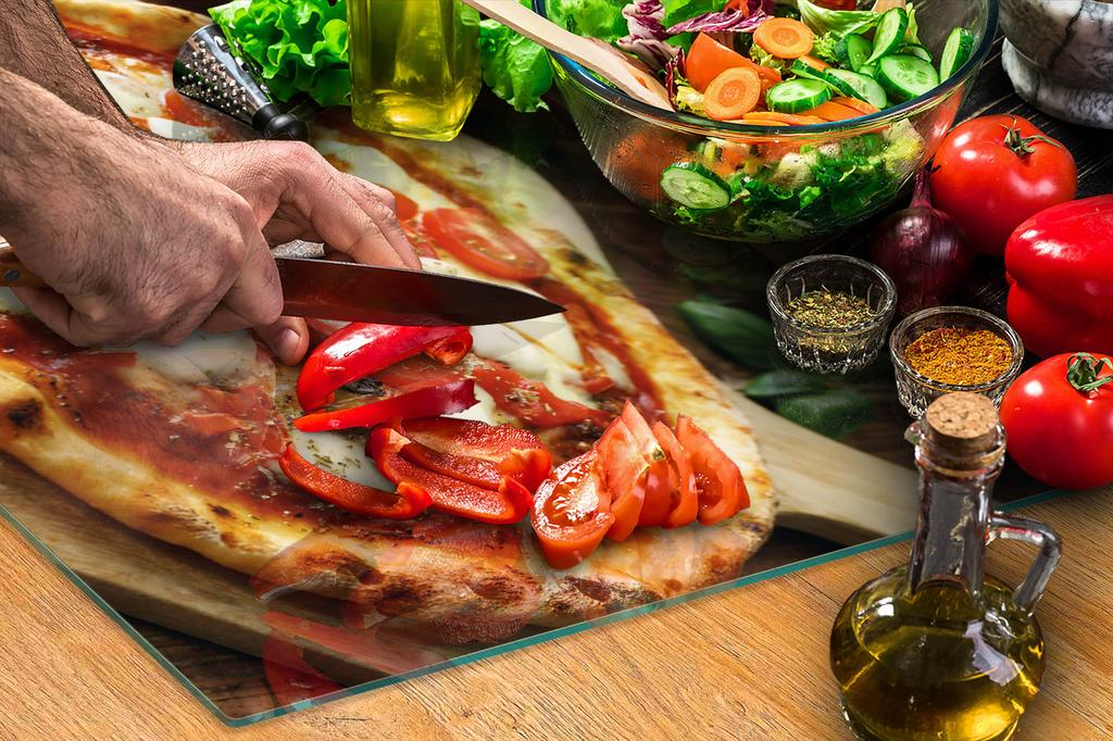 SZKLANA DESKA DO KROJENIA 52x30 PIZZA