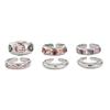 Pack of 6 Adjustable Stackable Rings Featuring Pink Gemstones for Comfort Fit and Multiple Fashion Combinations
