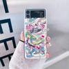For Samsung Galaxy Z Flip 4 3 Flip4 Flip3 Case Trend Fashion Label Pattern Painted Transparent Shockproof Folding Hard Back Case