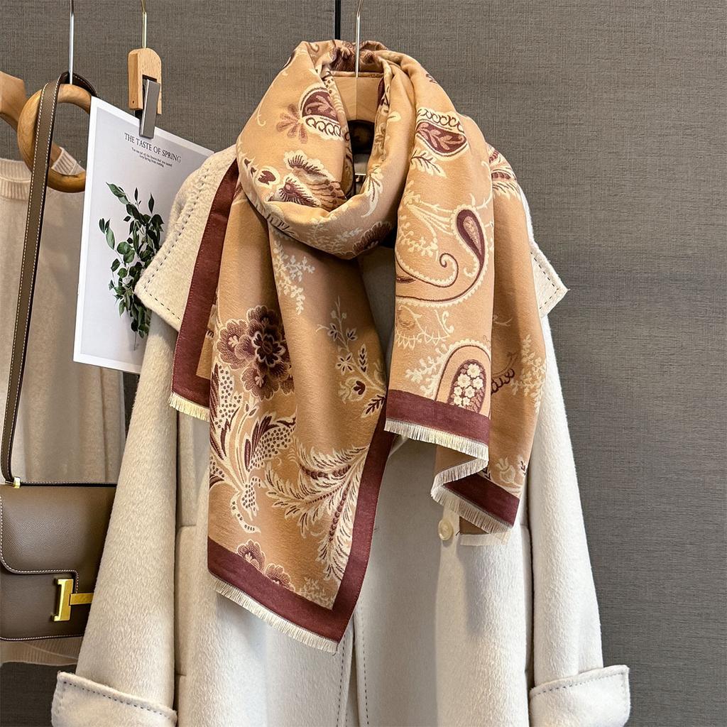 Luxury Warm Poncho Cashmere Winter Women Scarf Paisley Shawl Wraps Female Thick Pashmina Blanket Bufanda Travel Echarpe Bandana