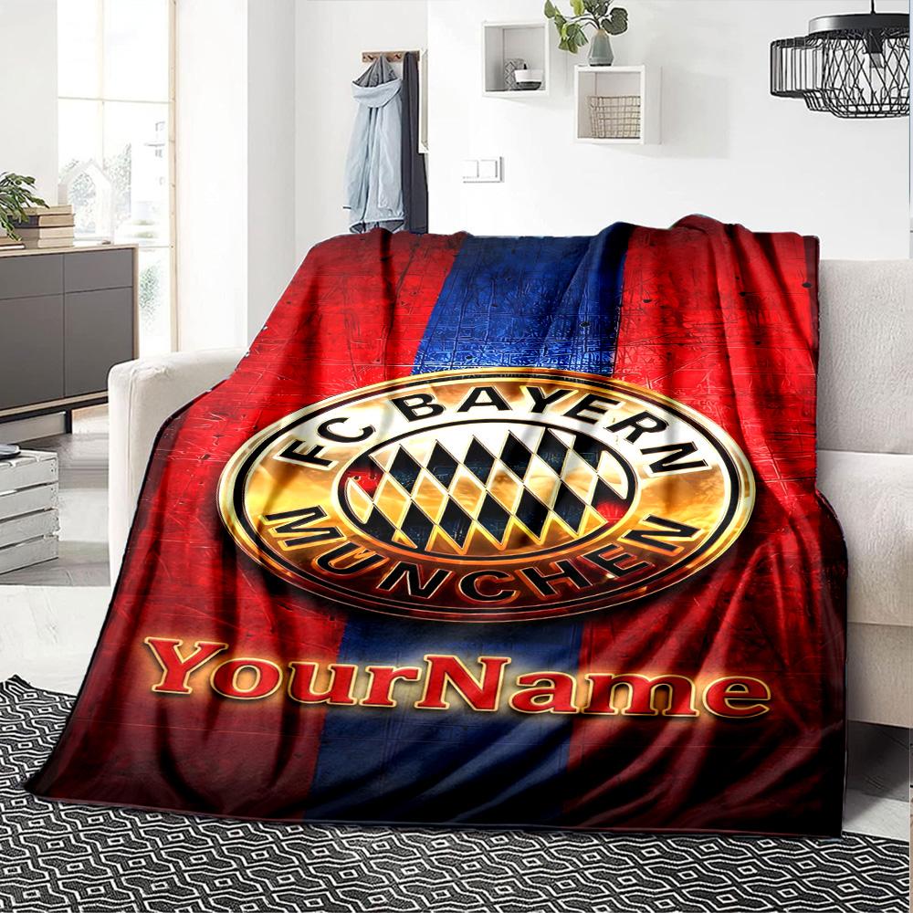 Bayern Munich Personalized Name Blanket Multi-purpose Personalized Blanket Soft & Cozy for Bedding Chair Office Living Room All-Season Use