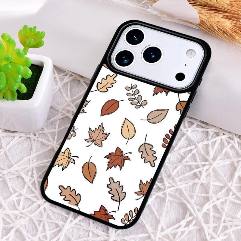 Cute Autumn Leaves Phone Case for iPhone 17 Air 16 15 11 12 14 13 Pro Max Shockproof Cover
