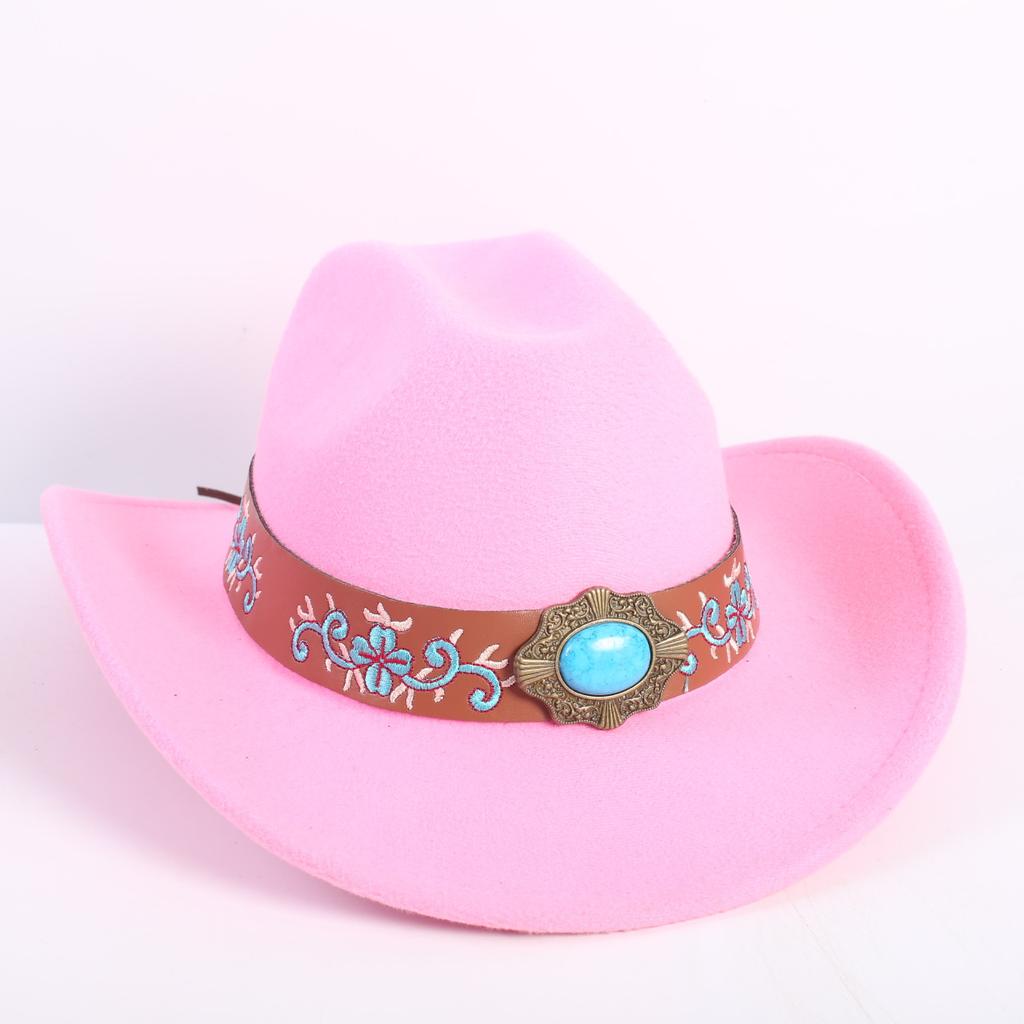 Beliebte europäische und amerikanische Mode OL-Stil einfarbiger Cowboyhut Herren und Damen High-End Zylinder Jazzhut Filzhut