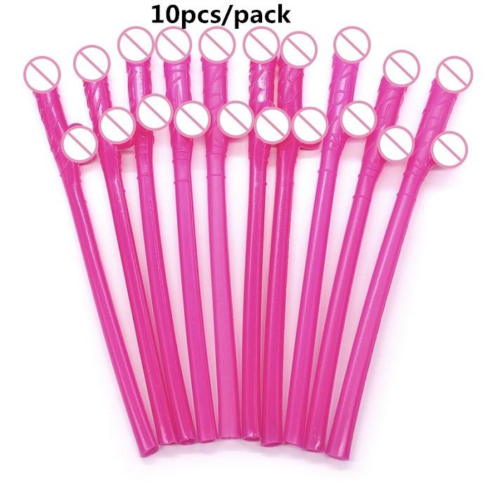 10Pcs Cuticolor Penis Straws Bride Shower Sexy Hen Night Willy Drinking Penis for Bar Bachelorette Party Novelty Nude Straw