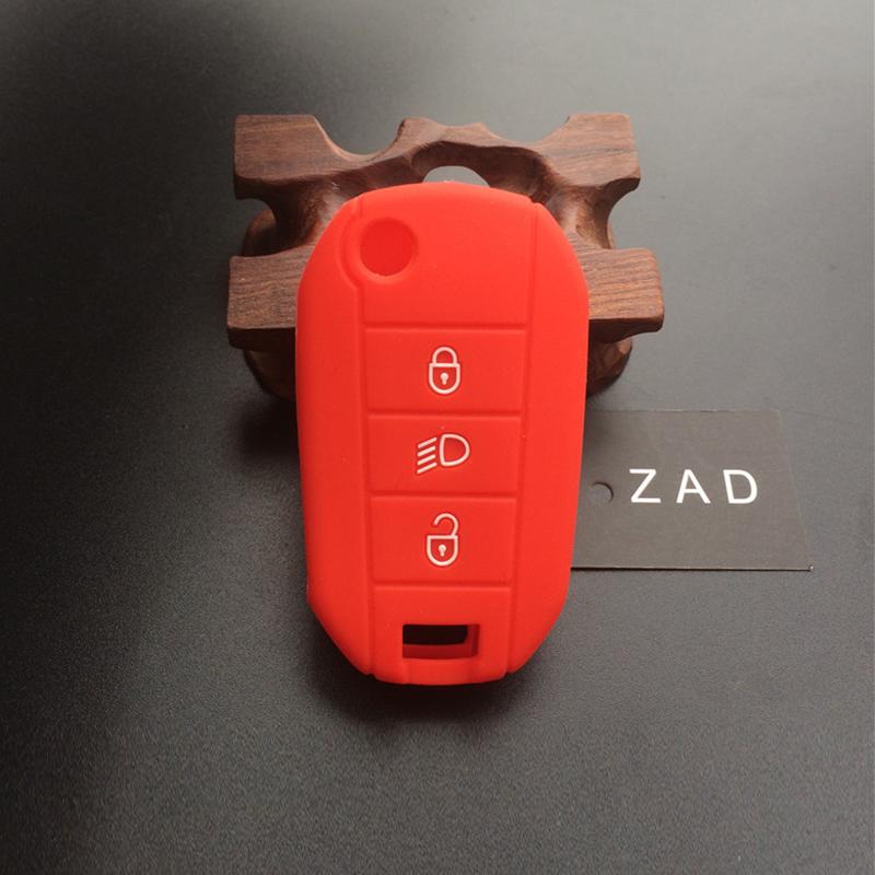 ZAD silicone rubber key fob cover case shell skin protect for Citroen C2 C3 C4 Picasso Xsara C5 C6 C8 Flip Folding 3 button key