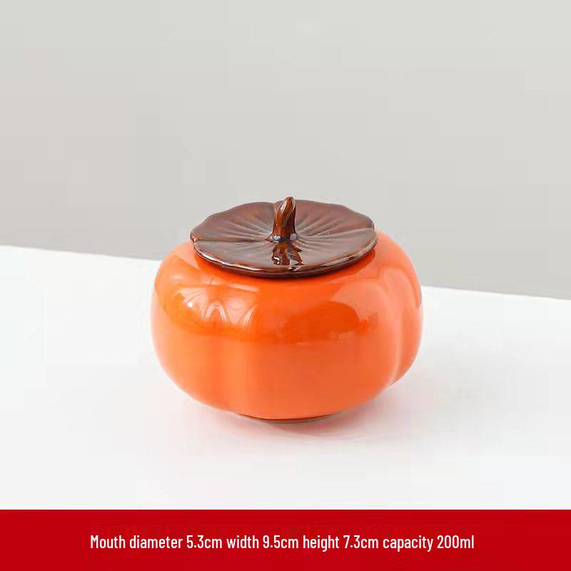 Persimmon Tea Scented Ceramic Candy Jar and Candle Holder