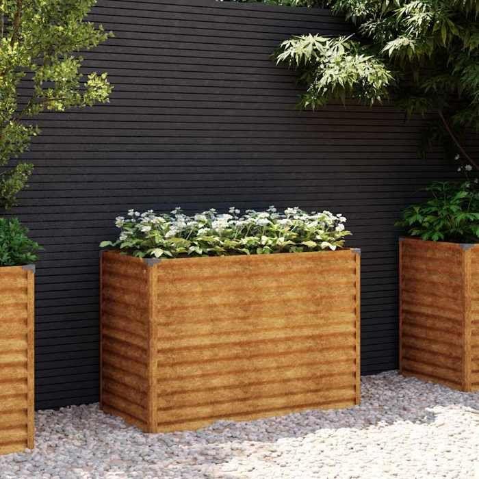 VidaXL Lit surélevé de jardin 100x50x69 cm acier corten 151984