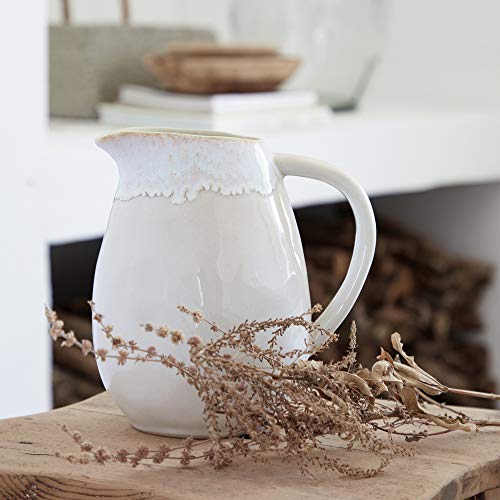 Officially Imported Costa Nova Brisa Pitcher, GOZ201W, Large Capacity, Approx. 1.76L, Microwave and Dishwasher Safe, White