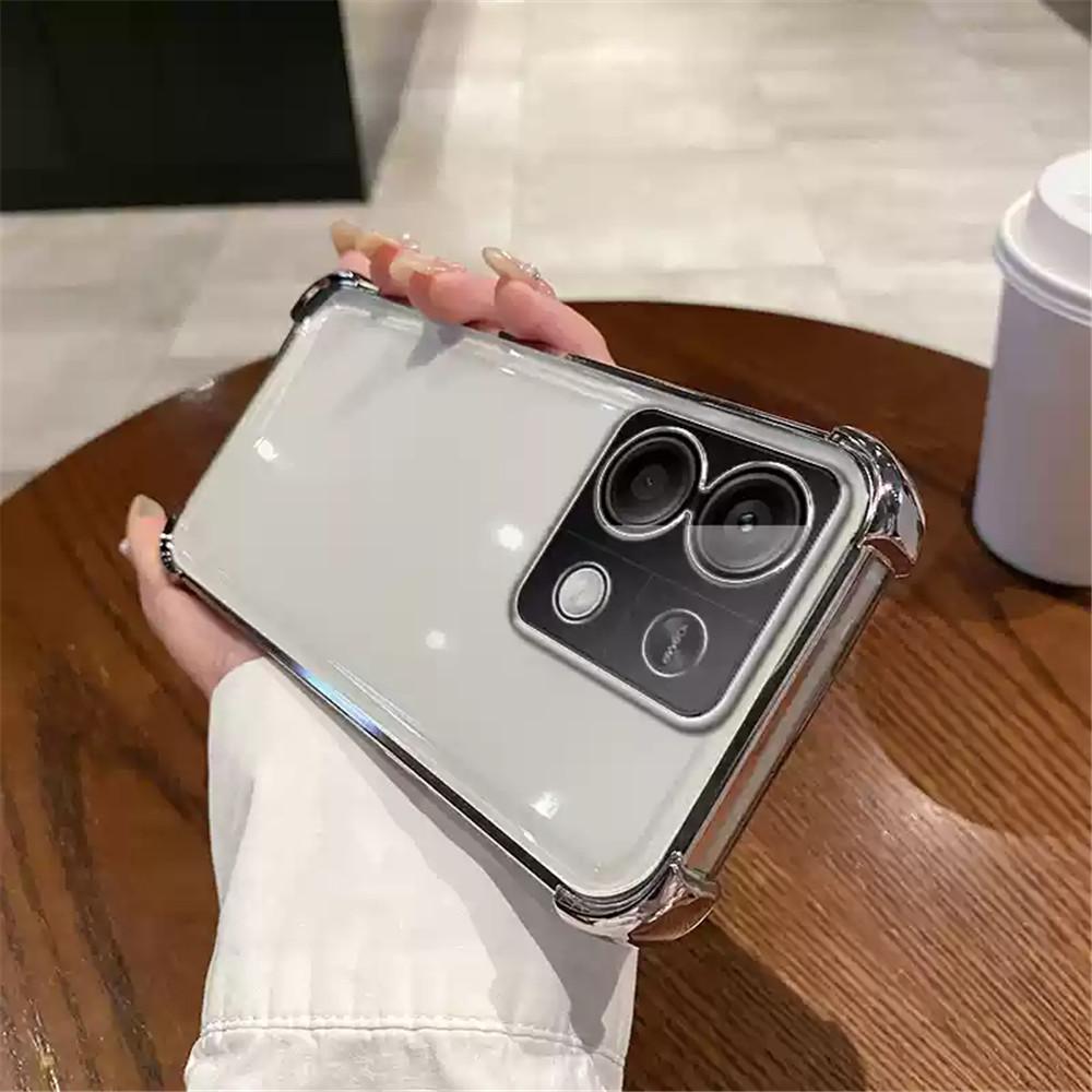 Luxury Shockproof Phone Case For Xiaomi POCO X6 X5 M6 F6 Pro X3 NFC F3 F4 C65 13T 12T 14 Ultra Silicone Bumper Transparent Cover