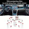 For BYD Song Plus -2024 Car Interior Center Console Transparent TPU Protective Film Anti-scratch Repair Film Accessories