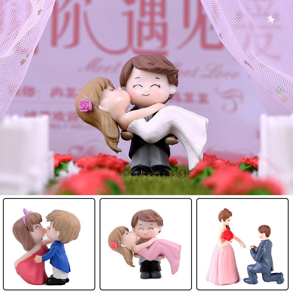 

Пара Ремесла Фея Сад Мікро Ландшафт Фігурки Пар Мініатюрні Закохані Весілля День Святого Валентина propose чорний/білий