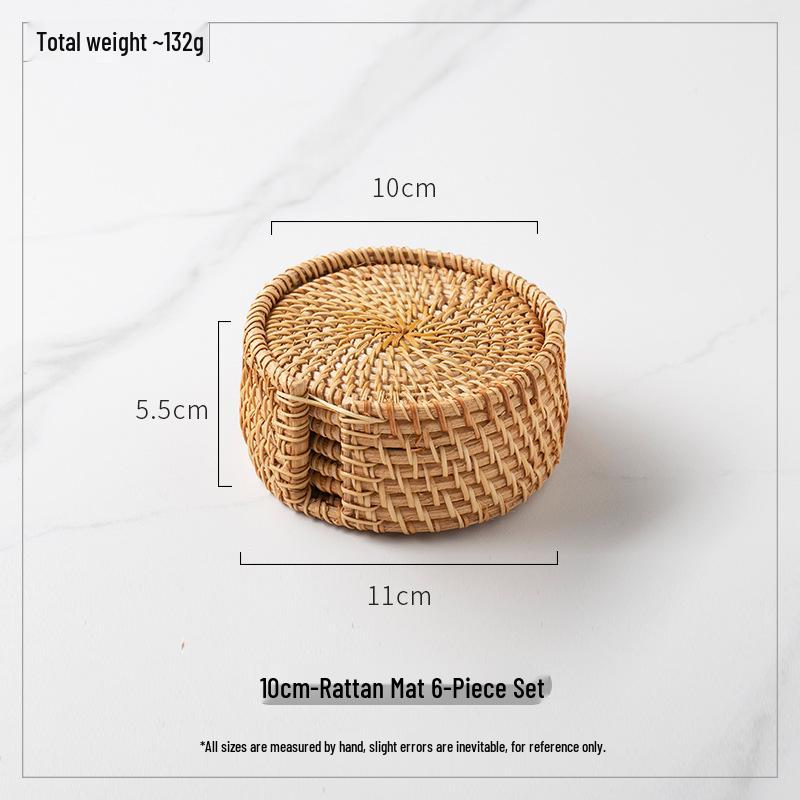 Vietnamese Rattan Tea Coaster Set: Autumn-Inspired Insulating Mats for Tea Ceremony and Kung Fu Tea Set Accessories