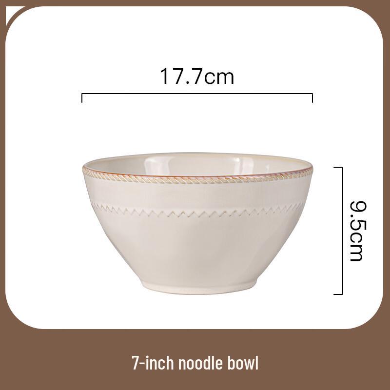 Ru Han 7-Inch White Glazed Ceramic Noodle Bowl