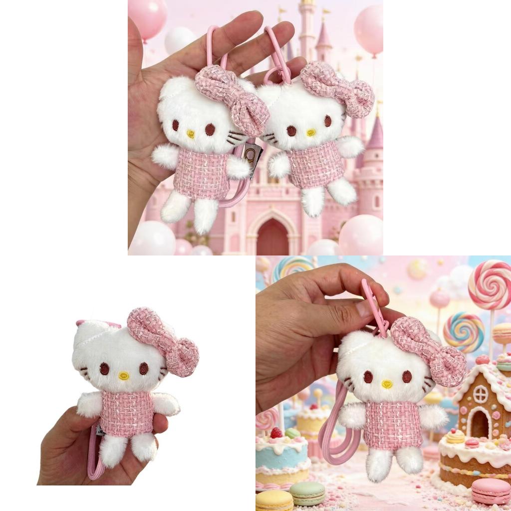 Plush Keychain With Pink Bow For Kids And Teens