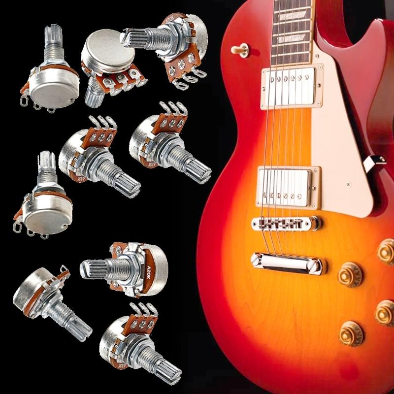 10Pcs Electric Guitar Pots Split Shaft Guitar Potentiometers A20K Volumes Tone Control Guitar Potentiometer Enduring