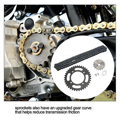 Kit pinion lanț 420, lanț 420 155mm 37T spate, pinion față 420 17T pentru motociclete de teren, ATV, Go Kart de 50cc până la 125cc