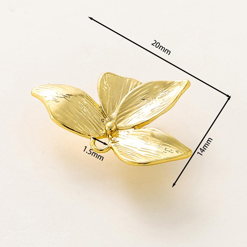 6pcs/lot 14K 18K Gold Plated Leaves Charm Brooch Pin Pendants Earings Decorate Pendants For DIY Jewelry Handemade Supplies
