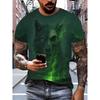 Modna męska koszulka z krótkim rękawem i okrągłym dekoltem z nadrukiem 3D, rozmiary plus, letnie casualowe T-shirty