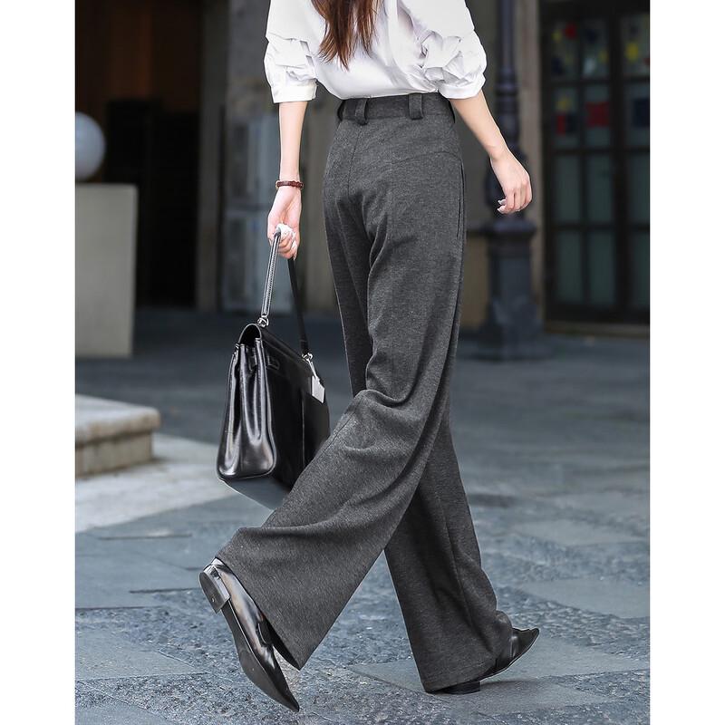 Women's Warm Pleated Straight-Leg Casual Pants
