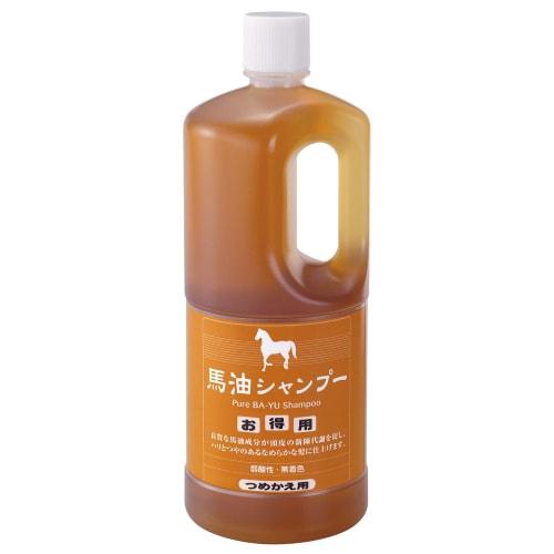 Azuma Shoji Horse Oil Shampoo & Horse Oil Treatment Tabibijin Value Refill Set of 2 [Includes Imabari Towel Handkerchief] (Checked Pattern)