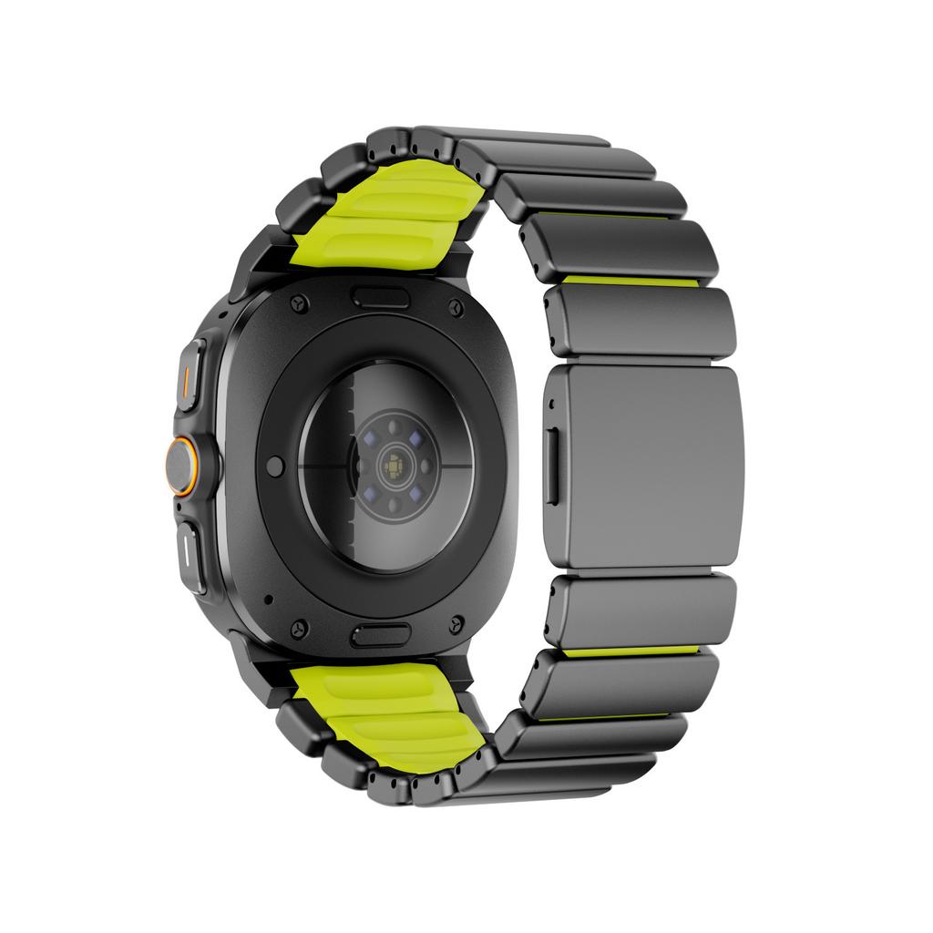 Win-Win Metal Titanium Silicone Magnetic Clasp Sweatproof Breathable Watch Bands Compatible with Galaxy Watch Ultra 47mm