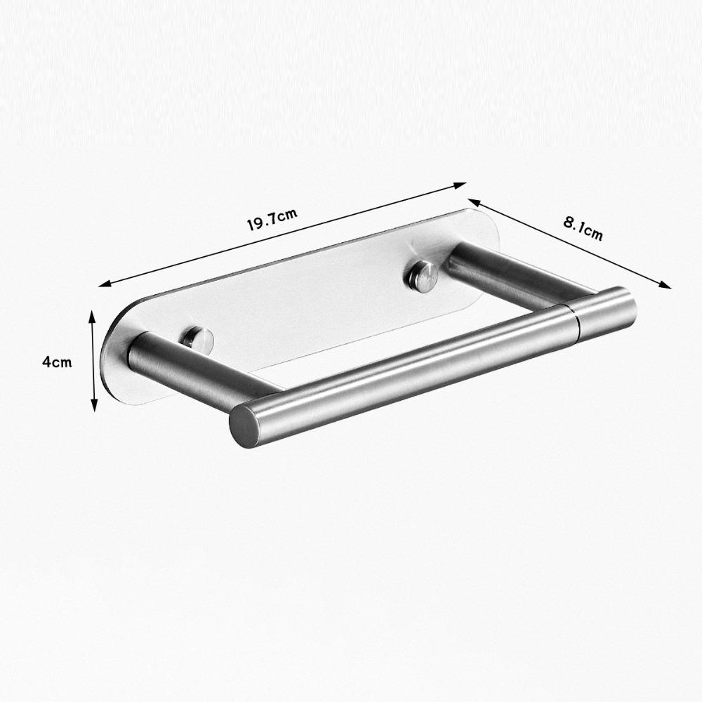 Wall Mounted Toilet Paper Holder Stainless Steel Self Adhesive Toilet Roll Holder Rustproof No Drilling Tissue Roll Holder RV